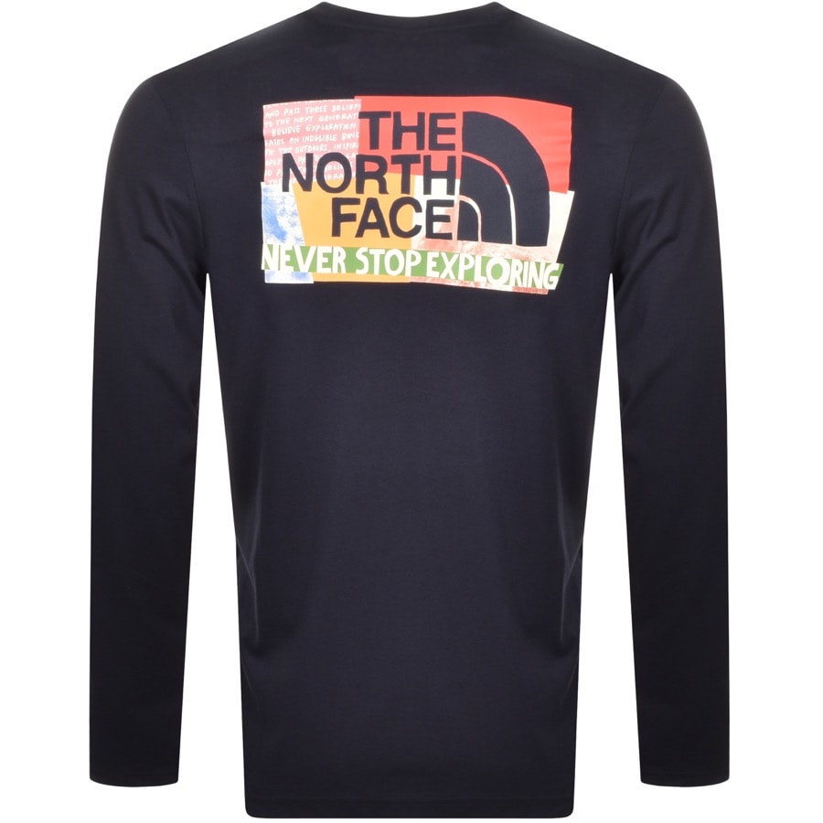 Alternative Image for ProductThe North Face Long Sleeved Logo T Shirt Navy2
